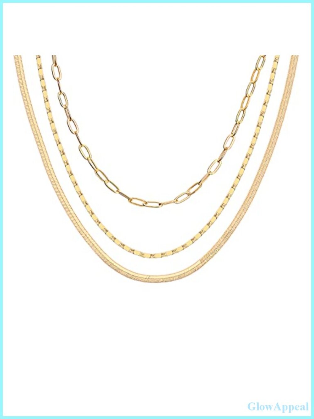 14K Gold Plated Layering Chain Necklaces for Women Stackable Chains